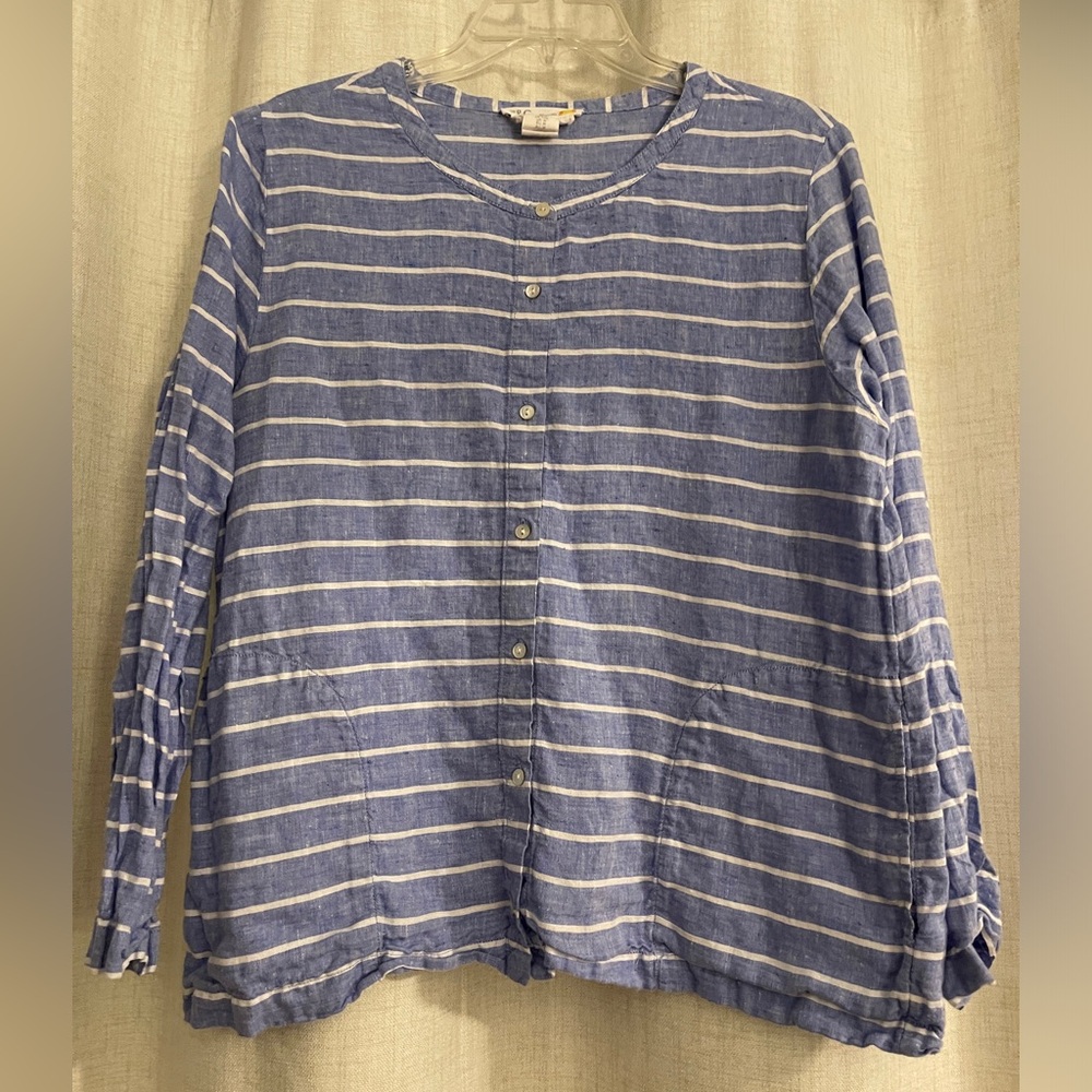 C & C California linen striped top